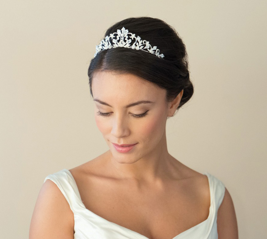 Hepburn Tiara by Ivory & Co - Hollywood Style Wedding Tiara with Solitaire Stones - Elegant Tiaras | Confetti.co.uk