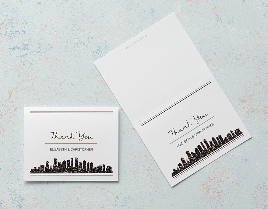 Modern Contemporary City Style Thank You Card | Confetti.co.uk