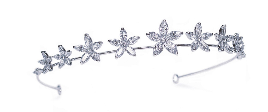 Pixie by Ivory & Co - Romantic Flower Inspired Diamond Tiara | Confetti.co.uk