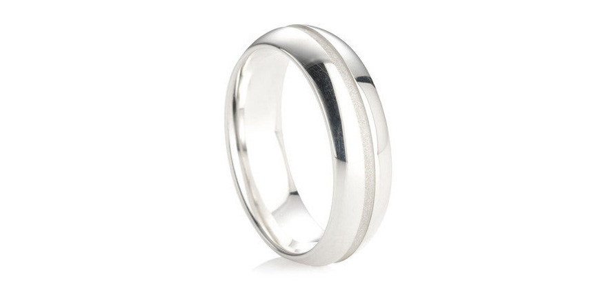 Sterling Silver Men's Wedding Ring - B39 Finish Wedding Ring from Wedding Rings Direct | Confetti.co.uk