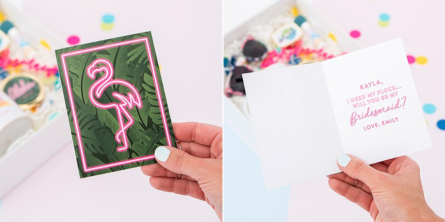 Summer Vibes Thank You Card with Fold - Flamingo Wedding Stationery - Greenery Wedding Stationery | Confetti.co.uk