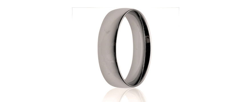 Zirconium Men's Wedding Bands - 6mm Medium Weight Court Wedding Ring from Wedding Rings Direct | Confetti.co.uk