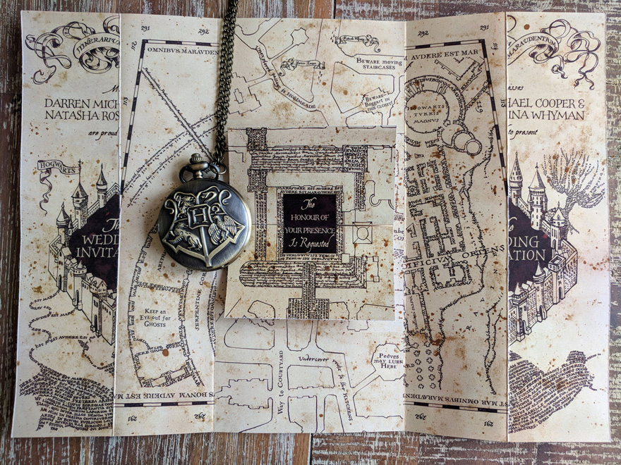 Harry Potter Marauders Map Wedding & Party Invitations by CustomDesignByDarren - Harry Potter Wedding Stationery Ideas | Confetti.co.uk