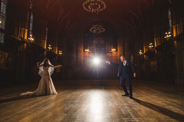 Lewis and Cassie's Harry Potter Themed Wedding by Kelly Clarke Photography - Bride and Groom Harry Potter Magic Wands Photo Idea | Confetti.co.uk