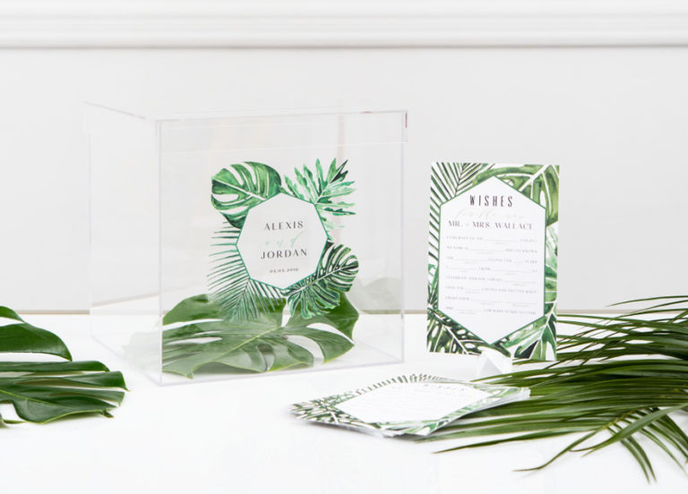 Phantom Wishing Well Acrylic Box - Greenery Printing - Ferns Wedding Post Box - Greenery Wedding Theme | Confetti.co.uk