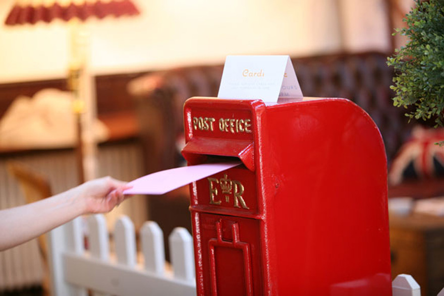 Post Office Post Boxes - Vicky and Martin’s Amazing Vintage Tea Party in Brighton by Theme-Works Weddings | Confetti.co.uk