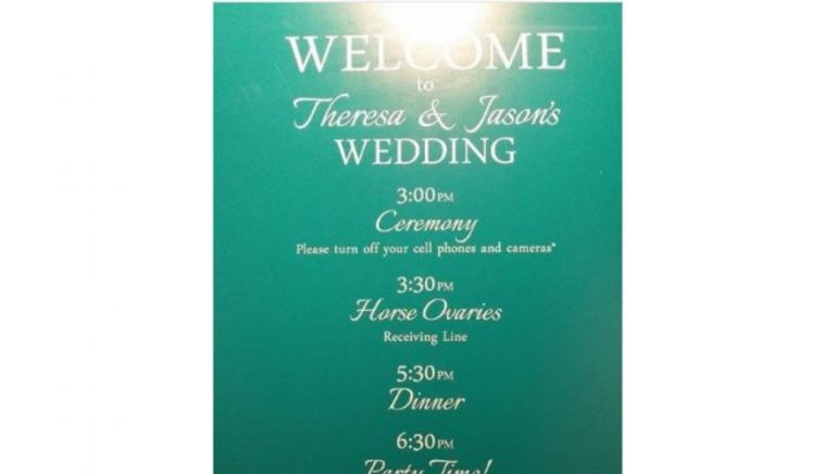 wedding order of service typo