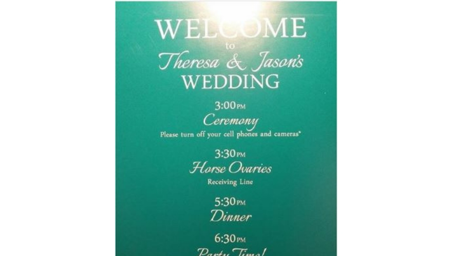 wedding order of service typo