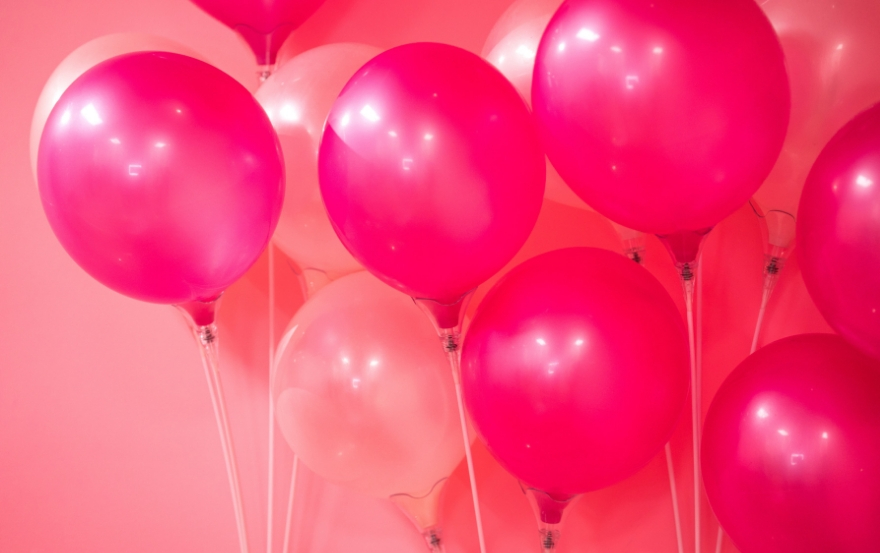 Pink party balloons