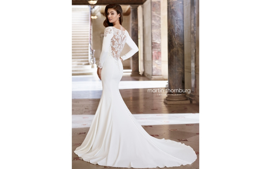 Illusion back wedding dress