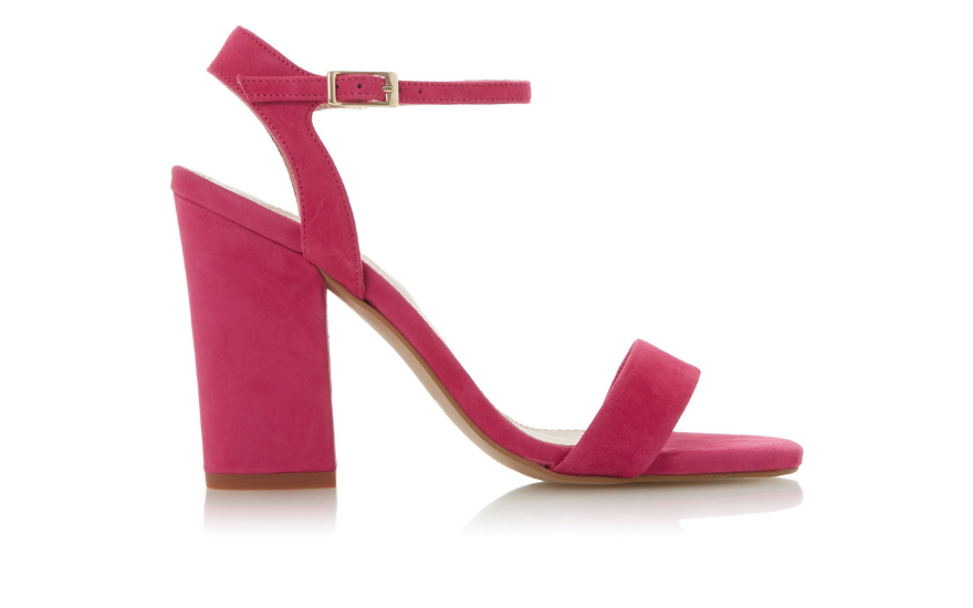 Block heel pink wedding shoes