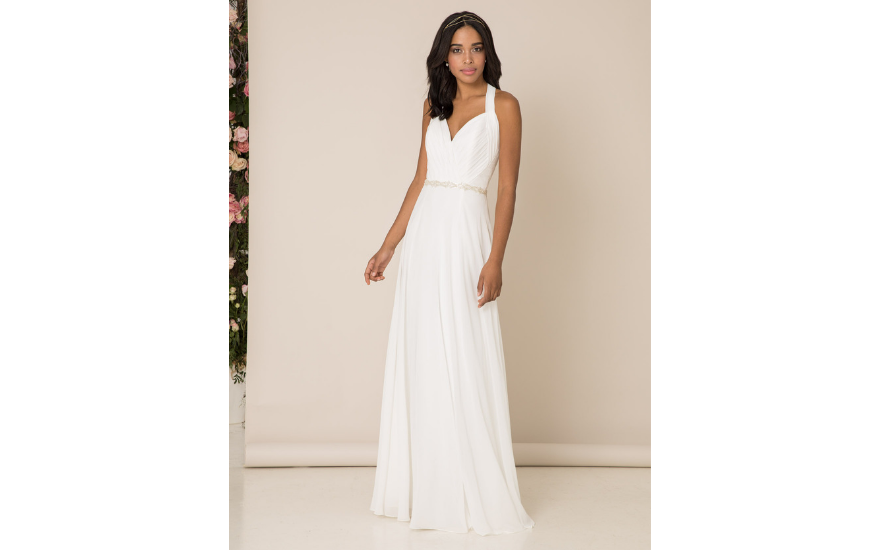 Simple halter neck wedding dress