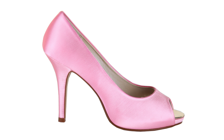 barbie pink open toe wedding shoes