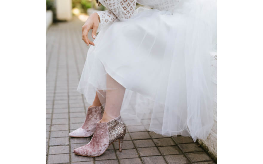 pink glitter wedding boots