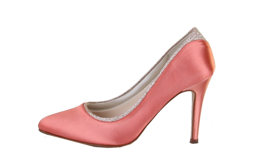 salmon pink wedding court shoes