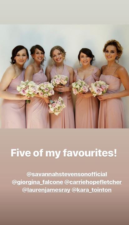 Blush pink bridesmaid dresses for Giovanna and Tom Fletcher's wedding 