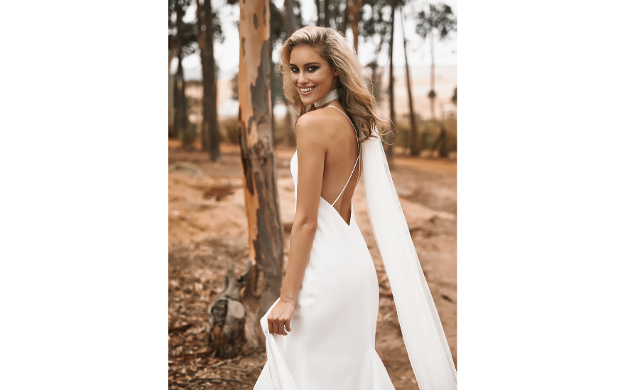 cross over back wedding dress