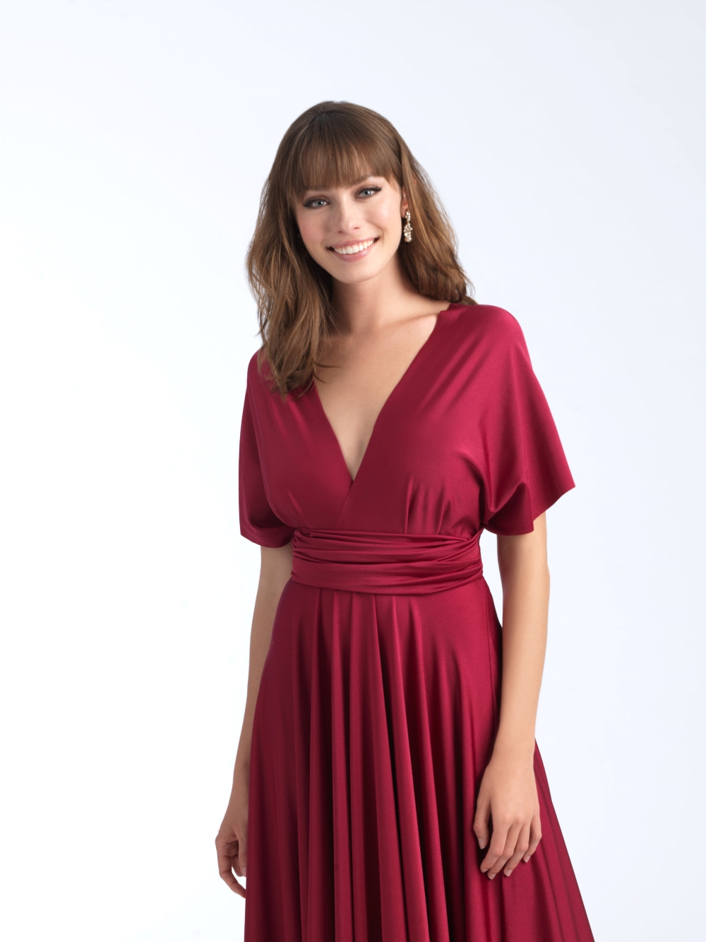 long-sleeved-burgundy-bridesmaid-dress