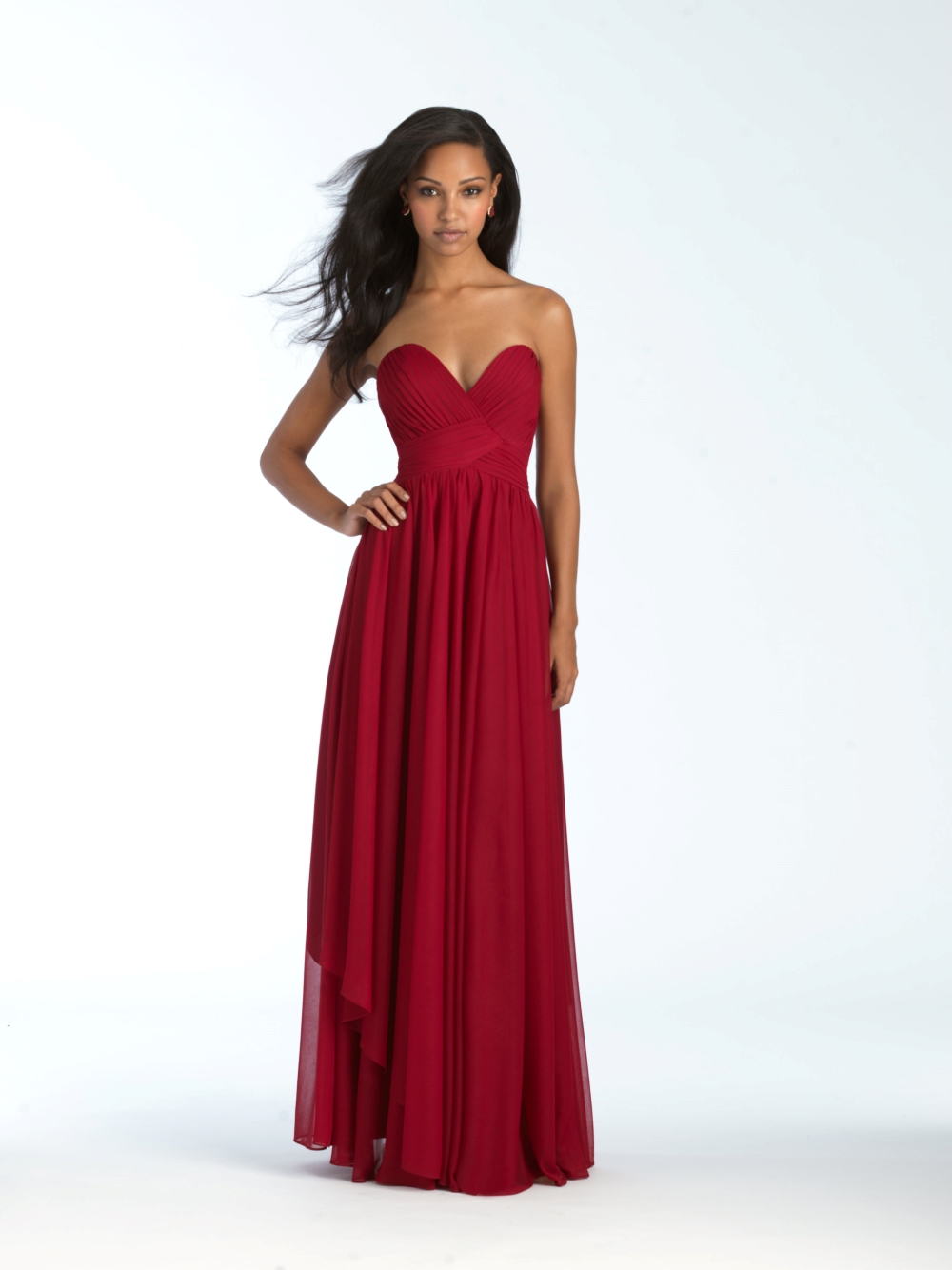 strapless-red-bridesmaid-dress