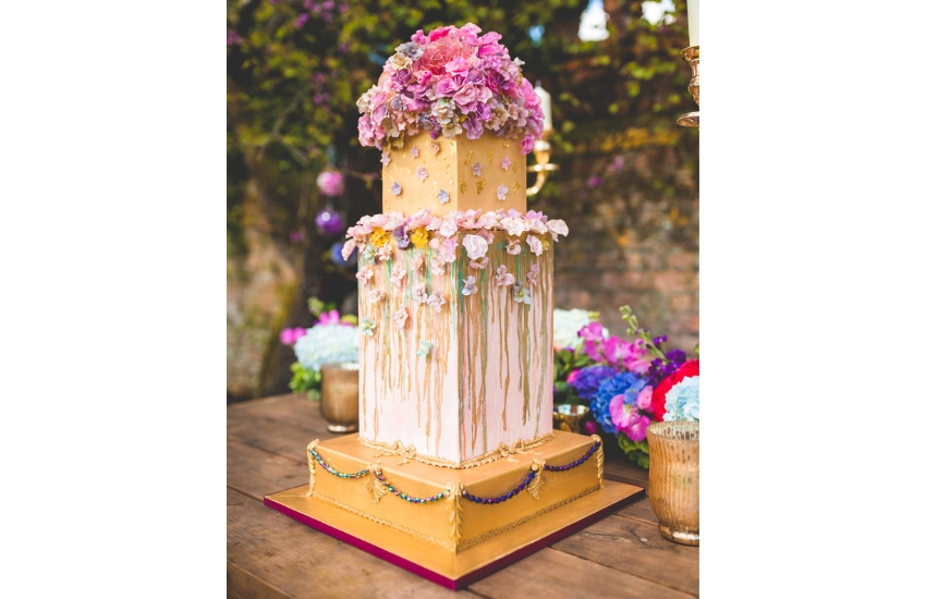 gold-pink-floral-wedding-cake