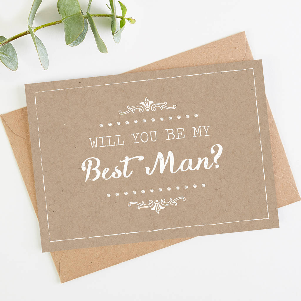 Rustic will you be my best man card idea