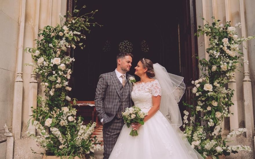 Bride and groom at lockdown wedding