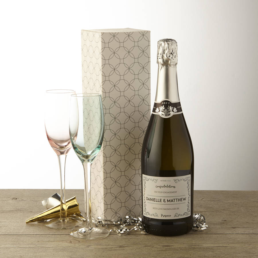 personalised prosecco engagement gifts