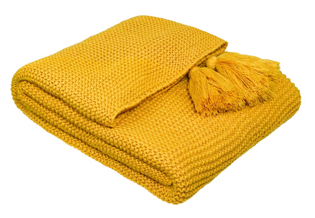 fox-ivy-bumblebee-yellow-knitted-throw